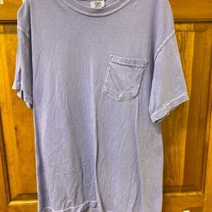 Comfort Colors purple tee with frocket size medium